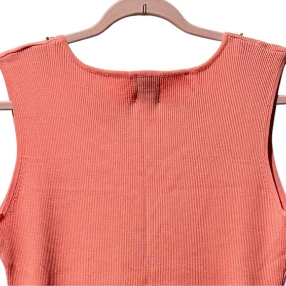 NWOT Ruby Rd Woman’s Beaded Ribbed Tank Coral Colorful Beach Summer top - Picture 4 of 11